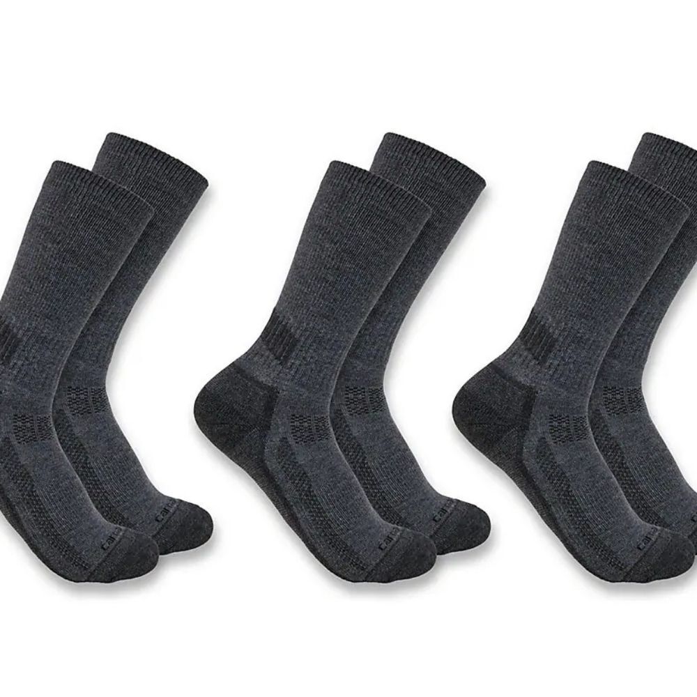 Carhartt Force Synthetic Blend Midweight Crew Socks- 3PK